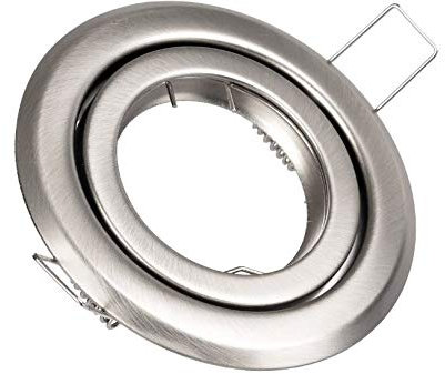 Einbaustrahler, LED und Halogen Schwenkbar Einbauspot Spot Rund Metall Nickel ideal für 50mm LED Lampen + GU10 Fassung, LumenTEC (SATIN/NICKEL R)