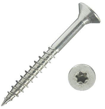 100 Stück Edelstahl-Schrauben 4,5x40 mm Teilgewinde Torx - Spanplattenschrauben mit Senkkopf - Holzschrauben/Holzbauschrauben - Werkstoff A2 VA V2A - Edelstahlschrauben/Universalschrauben TX20