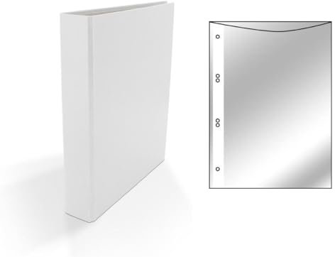 Ringbuch / DIN A5 / 2-Ring Ordner / Farbe: weiß + 100 Prospekthüllen