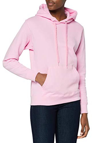Fruit of the Loom - Sweat-shirt à capuche - Manches Longues - Femme - Rose - Pink (Light Pink) - FR 40 (Taille fabricant: M)