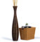 Leewadee Grand Vase A Poser Au Sol pour Branches Décoratives De Pampa, Vase en Bois De Manguier, 110 cm, Marron