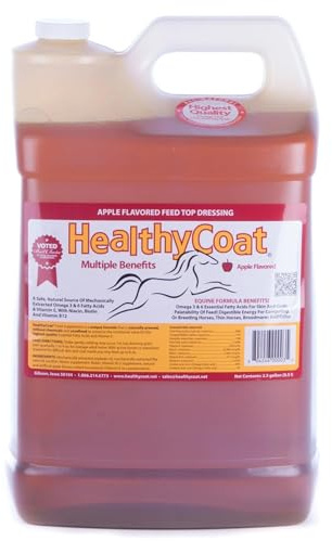 HealthyCoat Feed Supplement for Horses: 2.5 Gallon. Skin, Coat, Body Condition, Performance, Allergies, Immune System, Hoof, Joint, Omega 3 & 6 Fatty Acids