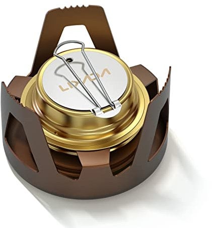 Lixada Mini Geist Brenner Spiritus Einbaukocher Outdoor Camping Herd Ofen (Golden)