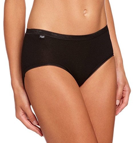 Sloggi Women's Basic+ Midi 3 Pack Brief, Black, 10 UK