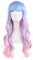 MapofBeauty 28 Zoll/70 cm Damen Mischfarbe Side Pony Länge natürlich Lockige Haarfasern Hohe-Temperatur Faser Cosplay Perücke (Lila Rosa/Periwinkle/Blass Rosa/Blau)