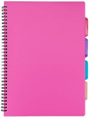 Tiger - Quaderno ad anelli in formato A4, con copertina in plastica, Colori assortiti