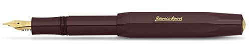 Kaweco CLASSIC SPORT Fountain Pen Bordeaux with 23 Carat Gold-Plated Steel Nib and Iridium Tip for Ink Cartridges I Sport Fountain Pen 13 cm I Nib: EF (Extra Fine)