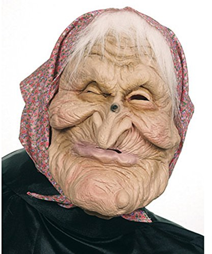 NET TOYS Halloween Maske Oma Hexenmaske Horrormaske Hexe Walpurgisnacht Halloweenmaske