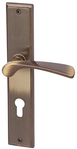 Alpertec 32215863 Nelson-LS Messing brüniert PZ Drückergarnitur Türdrücker Türbeschläge Neu, Wohnungseingangstüren beidseitig Drücker