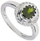 Yvesse Damen Solitär Ring 925/- Sterlingsilber rhodiniert Chromdiopsid grün RW17