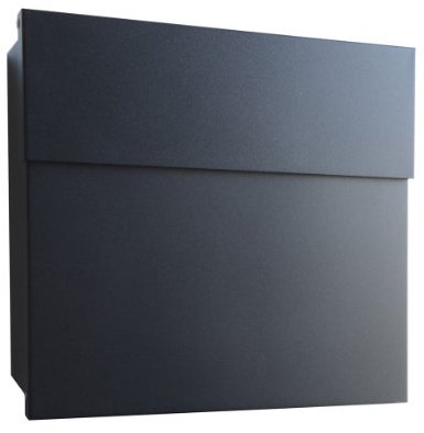Radius® Designer Briefkasten aus Edelstahl - 10 Jahre Funktions- und Korrosionsgarantie - Postkasten inkl. Montagematerial aus DE – Letterman 4 Schwarz