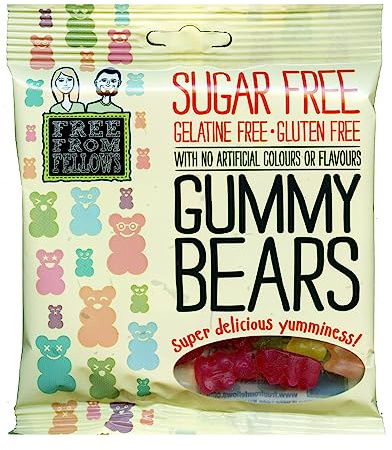 Gummy Bears - Sugar, Gelatine & Gluten Free Jellies Sweets 100g (Pack of 6)