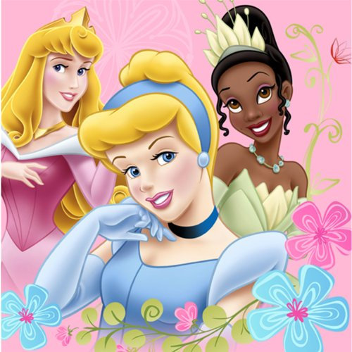 Disney Princess Party Napkins - Disney Princess Beverage Napkins - 16 Count