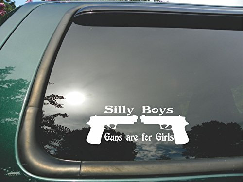 Red Clay Designs Silly Jungen Guns sind für Mädchen; Die Cut Vinyl Fenster Sticker/Aufkleber Für Auto Oder LKW 7,6 x 20,3 cm