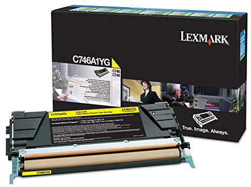 Lexmark C746A1YG Toner Cartridge, Yellow in Retail Packaging