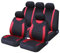 Sakura Car Seat and Headrest Covers Carnaby Red SS5293 - Full Set Universal Size Elasticated Hems Side Airbag Compatible Washable Easy Fit
