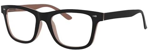 Eyekepper Reading Glasses Men, Readers for Women, 2.0 Stylish Black/Brown | Mens Ladies Reader Eyeglasses, All-Day Comfort Spring Hinges, Fashion Womens Cheaters, Scratch Resistant for Work/Crafts