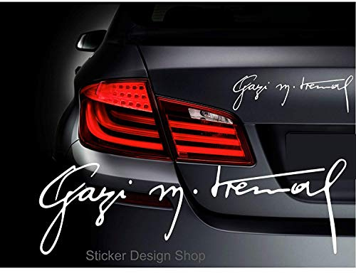 Gazi Mustafa Kemal Atatürk Imza Unterschrift Auto Aufkleber Sticker Istanbul Türkiye (40 cm)