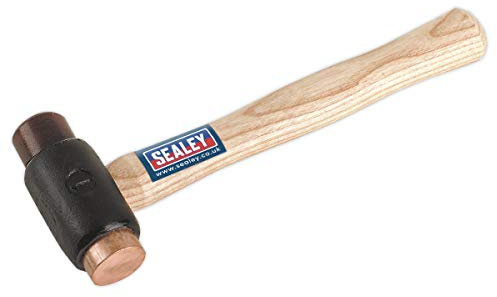Sealey Crf15 Copper/Rawhide Faced Hammer 1.5Lb Hickory Shaft