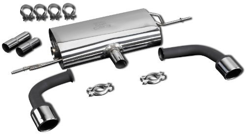 CSR-Automotive Endschalldämpfer mit Endrohren Kompatibel mit/Ersatz für VW Golf 5 Golf 6 Golf Plus ESD104