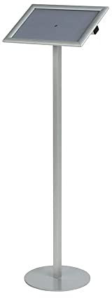 Preis und Infodisplay aus Stahl „20/30“ / mit DIN A4 Aluminium Klapprahmen/Präsentationsständer / 1 m Gesamthöhe/zur Präsentation von Produkt- und Preisinformationen