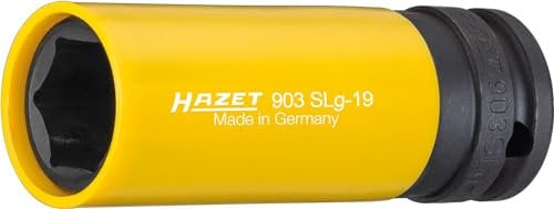 HAZET Schlag-, Maschinenschrauber Steckschlüsseleinsatz 903SLG-19 I Antrieb: 1/2 Zoll I Schlüsselweite: 19 mm I Zur Materialschonenden Radmontage und -demontage