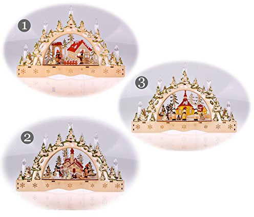 matrasa Kerzenbrücke Schwibbogen Lichterbogen mit 5 LED Kerzen - 35 cm Schöne Handarbeit (Variante 3)