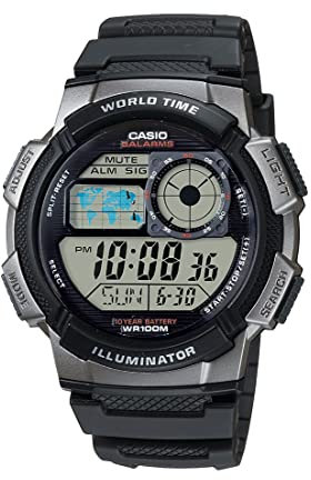 Casio Uhr mit japanischem Quarzuhrwerk Man Ae-1000W-1B 43.7 mm