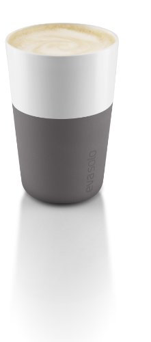 EVA SOLO | 2 Cafe Latte-Becher grey | Gut zu halten durch Silikonbeschichtung | Elefant Grau
