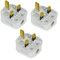 STATUS 13A 3 Pin Plug UK | White 13amp Electrical Plugs | Pack of 3 | 13APLUG3PK5