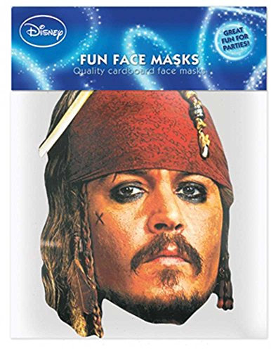empireposter Fluch der Karibik Captain Sparrow Papp Maske, aus hochwertigem Glanzkarton mit Augenlöchern, Gummiband - Grösse ca. 30x20 cm