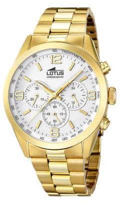 Lotus Armbanduhr 18153/1 Herren Chronograph Edelstahl Gold, 43mm