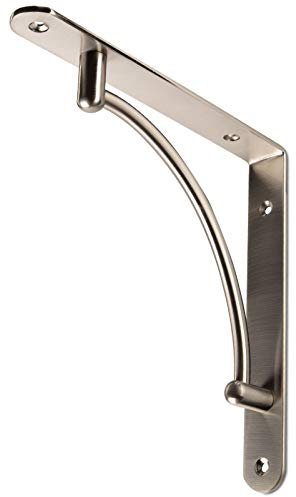 1 Stück SO-TECH® Regalkonsole RK03 mit Querstrebe zur Stabilisierung / Edelstahlfinish / 220x220x30 mm / Regal-Konsole Garderobenkonsole Garderobenhalter