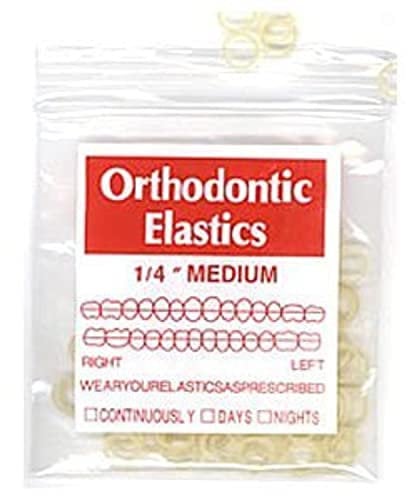 Thompson Orthodontic Elastics Bands 1/4 Inch Medium - Great for Dreadlocks and Braids