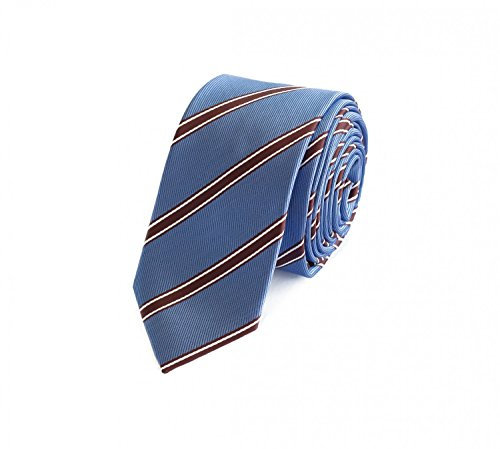 Fabio Farini - Gestreifte Herren Krawatten in 6cm/8cm Breite - Schmale und Klassische Schlipse braun blau weiß 6cm