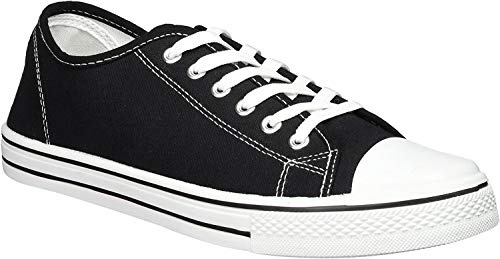 Mens Canvas Baseball Shoes in 4 Colours (11, Black)