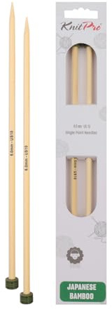 KnitPro K22331 Jackenstricknadeln, Bamboo, Braun, 30 cm x 6 mm, 2 Count