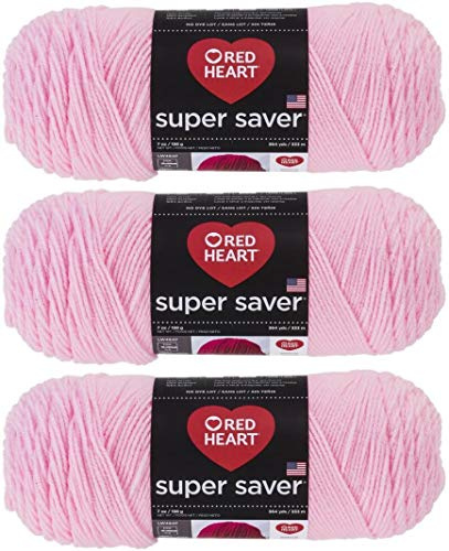 Bulk Buy: Red Heart Super Saver Yarn (3-Pack) Petal Pink E300-373