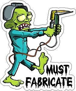 Aufkleber Autoaufkleber JDM Die Hart - 3 - Must Fabricate Zombie Welder Hard Hat Helmet Stickers H231 50mm