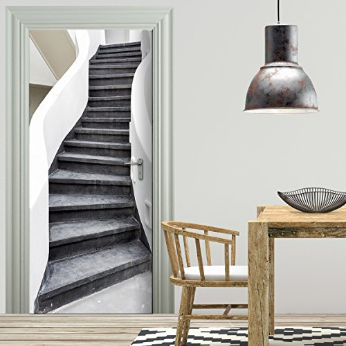 Türtapete selbstklebend TürPoster - MODERNE TREPPE - Fototapete Türfolie Poster Tapete