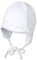 Sterntaler OCS Mütze - Baby Beanie Mütze aus Singlejersey (Bio) doppellagig - Unisex Kopfbedeckung mit Ohrenklappen - Baby und Kinder Übergangsmütze zum Binden - ab Geburt - weiß, Größe 37