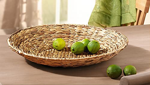 große Schale aus Wasserhyazinthe, Ø 50 cm, flach, Obstschale, Gebäckschale, Dekoschale, Deko-Teller