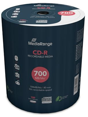 MediaRange CD-R 700MB|80min 52-fache Schreibgeschwindigkeit, 100er Cakebox