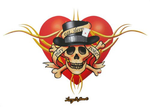 2 XXL BÖGEN WANDTATTOOS WAND TATTOOS WANDSTICKER WANDBILD LARRY MC HEART TOTENKOPF