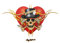 2 XXL BÖGEN WANDTATTOOS WAND TATTOOS WANDSTICKER WANDBILD LARRY MC HEART TOTENKOPF