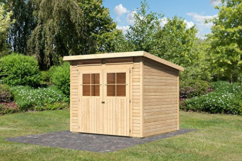 Karibu Gartenhaus Glücksburg 4 natur 19 mm