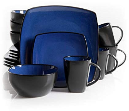 The Boutique Beautiful Soho Lounge Geschirr-Set, 16-teilig, Blau