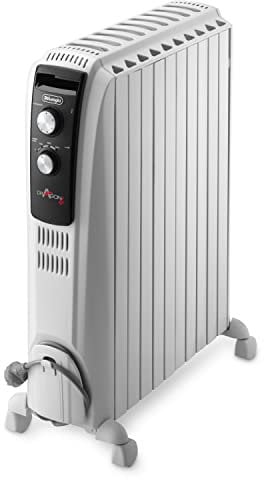 De'Longhi Dragon 4 TRD41025 Radiatore ad olio da 10 Elementi per Ambienti fino a 75m³, Calore a lungo, 3 Livelli di Potenza, Timer, Protezione Antigelo e Funzione Eco, 2500W, Bianco