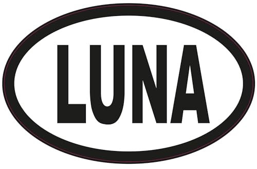 INDIGOS UG Auto Aufkleber Luna Oval Bumper Sticker Moon 139mmx 88mm