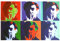 Legendarte A-166 Quadro Dipinto a Mano - Mosaico di Volti, Olio su tela, Multicolore, cm. 60 x 90